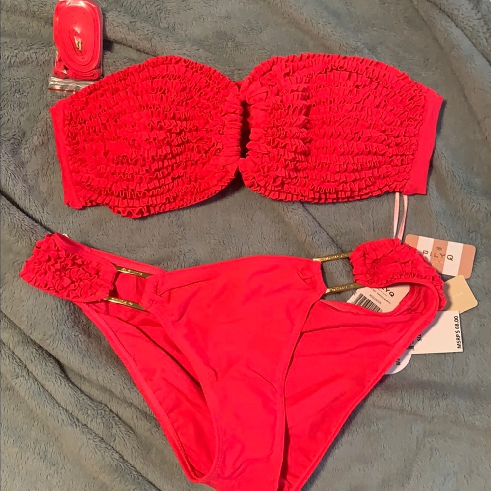 PILYQ Smocked Bandeau TOP size L    BOTTOM size S